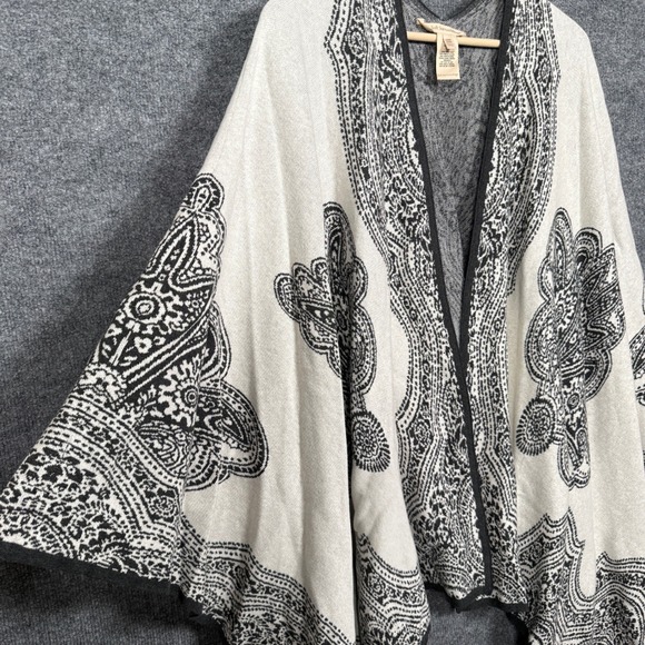 Soft Surroundings Cardigan One Size Boho Gray Cotton Draped Lagenlook Open Front - Picture 6 of 8